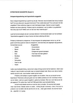 HYPNOTISCHE SUGGESTIE (Sessie 4)