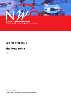 Call for Proposals The New Delta