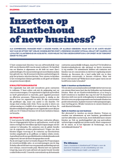 Inzetten op klantbehoud of new business?