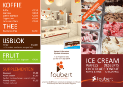 Menukaart - Foubert