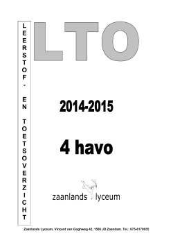 LTO 4 havo 2014-2015