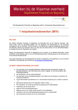 Het Departement Financi&euml;n en Begroting werft aan: