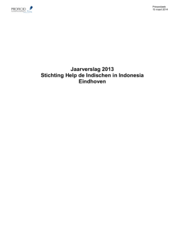 Jaarverslag Help De Indischen 2013