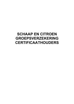 schaap en citroen groepsverzekering certificaathouders