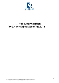 Voorwaarden WGA Uitstapverzekering 2015