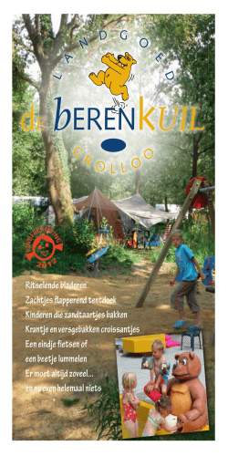 Berenkuil Folder.indd - Camping Landgoed DE BERENKUIL