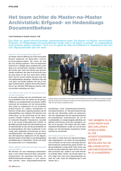 Het team achter de Master-na-Master Archivistiek: Erfgoed
