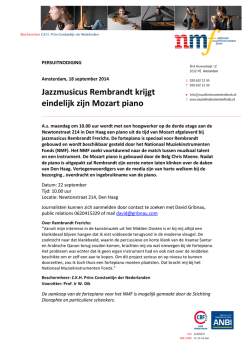 Jazzmusicus krijgt eindelijk zijn Mozart piano