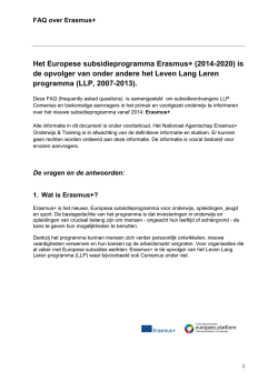 Het Europese subsidieprogramma Erasmus+