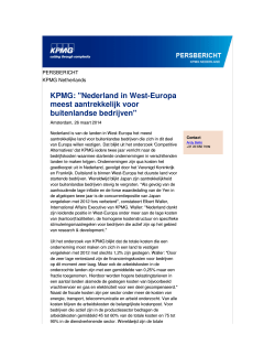 KPMG: "Nederland in West-Europa meest aantrekkelijk voor