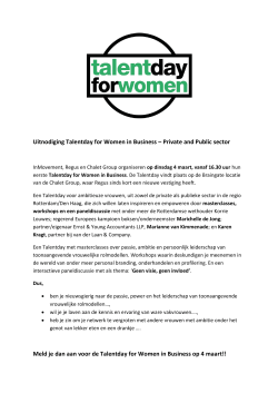 Uitnodiging Talentday for Women in Business