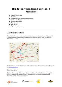 Ronde van Vlaanderen 6 april 2014 Mobiliteit