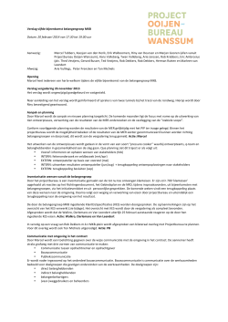 Verslag vijfde bijeenkomst belangengroep MKB d d 20 februari 2014