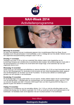 NAH-Week 2014 Activiteitenprogramma