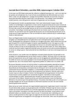 Jaarrede Bernt Schneiders, voorzitter NGB, najaarscongres 2