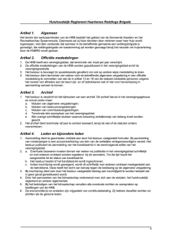 Huishoudelijk-regelement - Haarlemse Reddingsbrigade