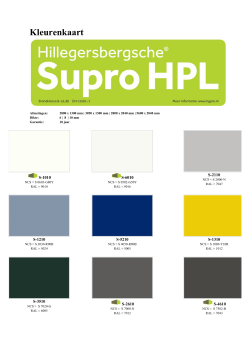 Kleurenkaart SUPRO HPL 2014