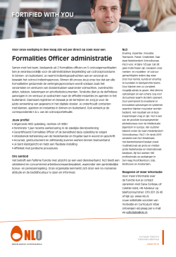 Formalities Officer Administratie at NLO in The Hague