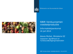 Presentatie EZ duurzame voedselproductie
