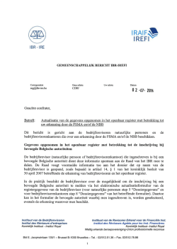 Gemeenschappelijk bericht IBR