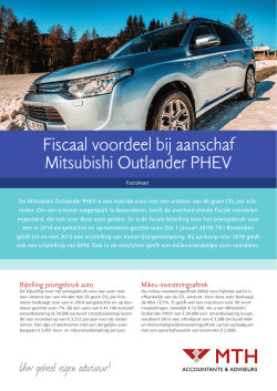 Fiscaal voordeel bij aanschaf Mitsubishi Outlander PHEV