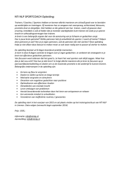 NTI NLP SPORTCOACH Opleiding: