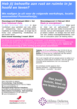 Heb jij behoefte aan rust en ruimte in je hoofd en leven? We