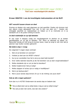 In 9 stappen van DROOM naar DOEL!