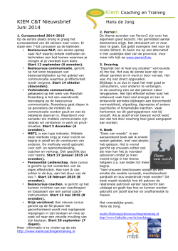 Download onze nieuwsbrief - Kiem Coaching en Training