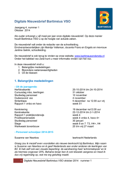 Digitale Nieuwsbrief Bartiméus VSO