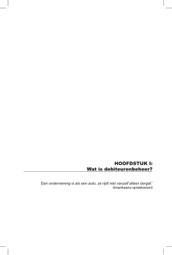 HOOFDSTUK I: Wat is debiteurenbeheer?