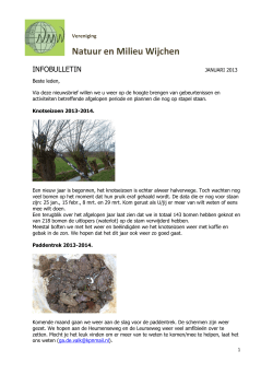 Infobulletin januari 2014 - Natuur en Milieu Wijchen