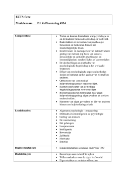 ECTS-fiche Modulenaam: D1 Zelfhantering 4934