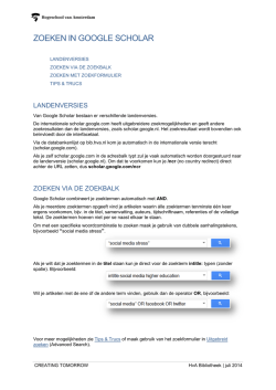 Handleiding Zoeken in Google Scholar