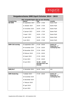 GMR vergaderschema 2014-2015