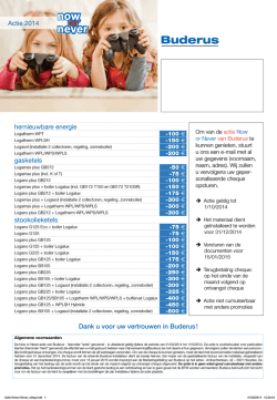 hernieuwbare energie gasketels stookolieketels Actie 2014