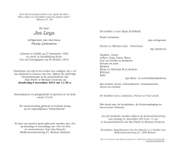 Jos Leys - Begrafenissen/Rouwcentrum Van den Broeck BVBA