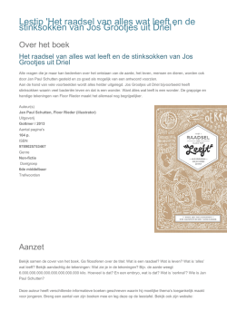 Het raadsel van alles wat leeft en de stinksokken van Jos Grootjes