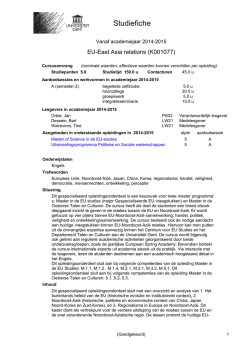 EU-East Asia relations - Studiegids