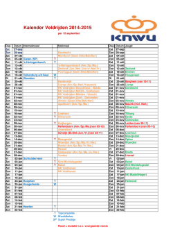 Veldritkalender 2014-2015 per 12 september