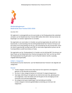 Wedstrijdreglement Nederlands Koor Festival 2015-2016