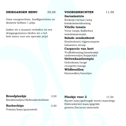 DRIEGANGEN MENU 29,50 Broodplankje Nachochips