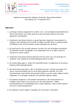 Onderwijs Zorg Almere-Buiten Algemene Voorwaarden bijlessen