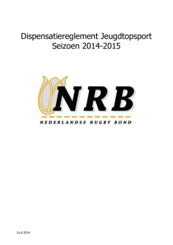 Dispensatiereglement Jeugdtopsport 2014-2015