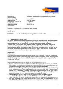 Raadsvoorstel betreft regionaal visiedocument - raadbergen