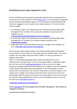 Handleiding invoeren vogels vogelasielen in Griel.