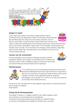 Nieuwsbrief 18 maart 2014
