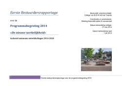 Eerste bestuurdersrappportage 2014