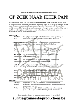 OP ZOEK NAAR PETER PAN! - Camerata Productions vzw