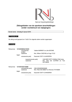 Zittingsbladen van de openbare terechtzittingen (onder